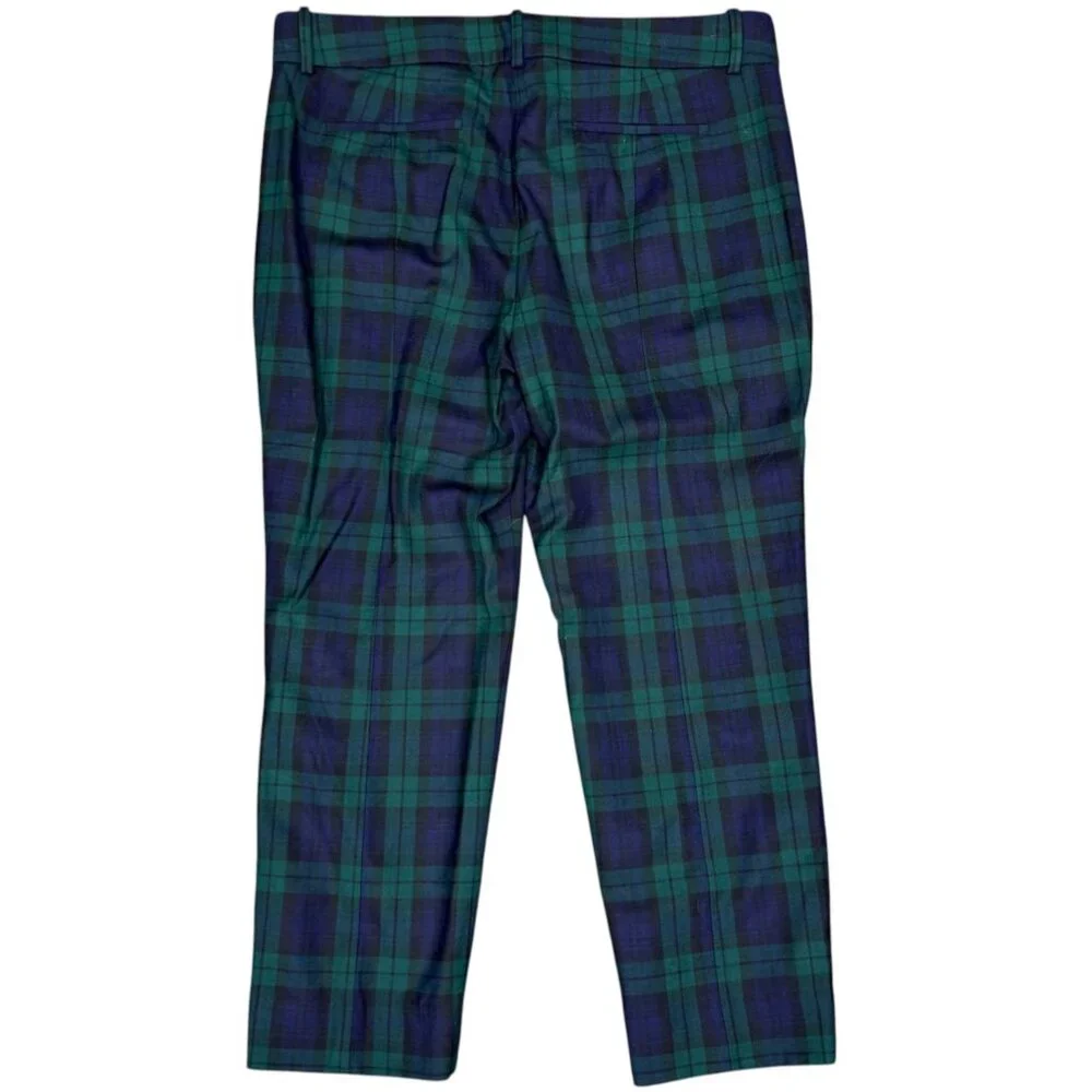 J. CREW‎ Women's EUC Cameron Black Watch Tartan Plaid Wool Crop Pant | Size 14
